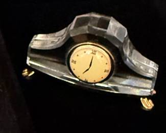 Lot #3 Vintage Swarovski Crystal Mini Mantel Clock Box β Decorative Desk Clock, Austrian Crystal Collectible