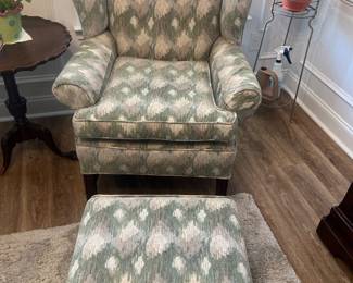 Queen Anne style comfort chair with ottoman