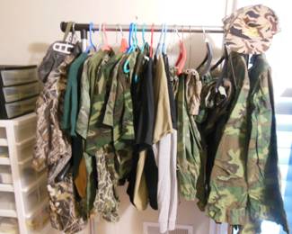 lot of camo hunters clothing