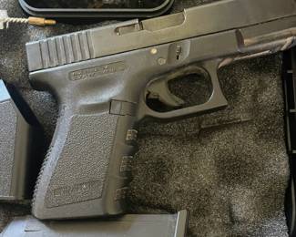 Glock 23.  Item reguired to be purchased on site but picked up at McCracken Pawn - Shelby