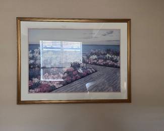 Diane Romanello "Flowers by the Sea" Framed Print