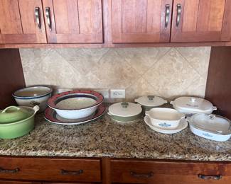 Kitchenware- CorningWare, Le Creuset, Monroe SaltWorks, Treasure Craft