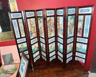 CHINESE PORCELAIN TILE SCREEN