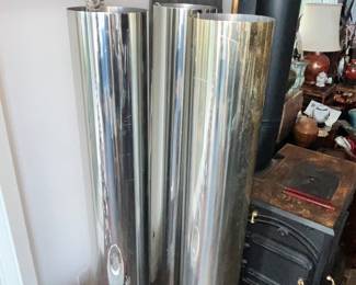 CHROME CYLINDER FLOOR LAMPS