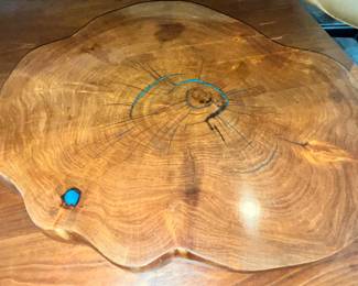 TURQUISE INLAY MESQUITE SLICE