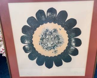 ONE OF TWO SIGNED ARTWORKS BY FLEUR COWLES 1974