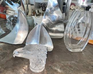 LALIQUE FRANCE EAGLE HEAD