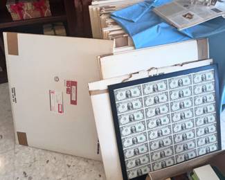 DOZENS OF BOXED UNCUT CURRENCY SHEETS FROM TREASURY DEPARTMENT - WE ARE STILL GOING THROUGH THESE!