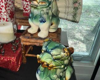PAIR OF VINTAGE CHINESE "FOO DOGS"