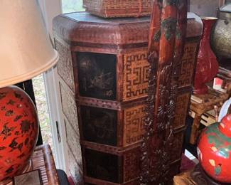 ANTIQUE CHINESE TIERED WEDDING BASKET