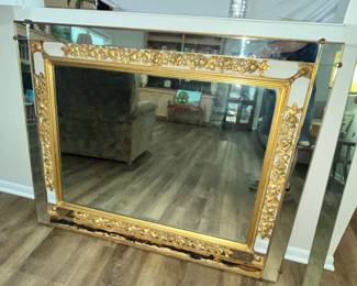 MID-CENTURY MIRROR-TRIMMED WALL MIRROR