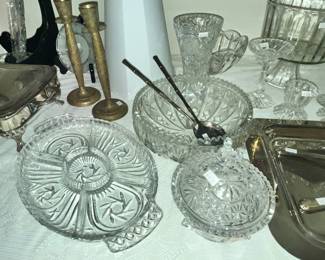 CRYSTAL DIVIDED SERVING DISH + MORE
