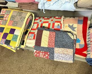 A BIG STACK OF VINTAGE & ANTIQUE QUILTS!