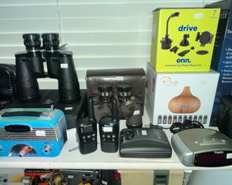 2-WAY RADIOS, BINOCULARS, CLOCK RADIO