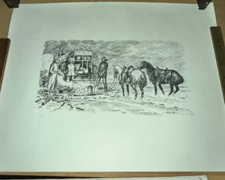 PRINT BY FAMOUS TEXAS ARTIST "HAROLD DOW BUGBEE"