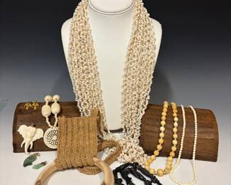 Hawaiian MultiStrand Shell Necklace Boar Tusk Necklace And More