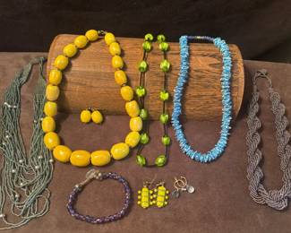 Ceramic And Glass Beaded Necklaces