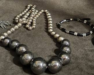 Sterling Beaded Necklace