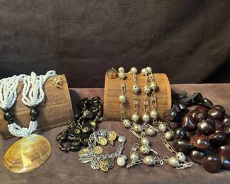 Glass Shell And Seed Necklaces