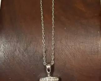 10K Amethyst Diamond Pendant And Earrings