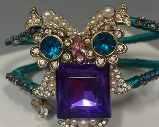 Betsy Johnson Rhinestone Owl Cuff