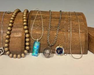 Taxco Sterling Sterling Silver Globe Locket And Other Pieces