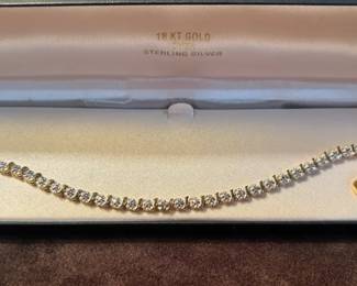 18KT Over Sterling Tennis Bracelet