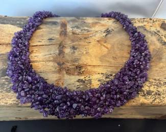 MultiStrand Amethyst Collar Necklace