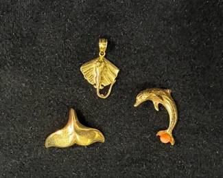 14k Sea Creature Pendants