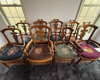 Rare Walnut Victorian Parlor/Dining Chairs