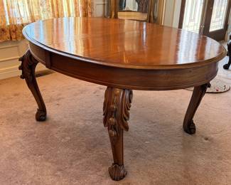Solid Walnut Heavily Carved Victorian Dining Table