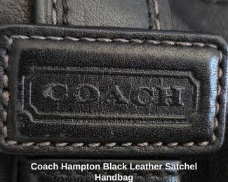 Coach Hampton Black Leather Satchel Handbag second image