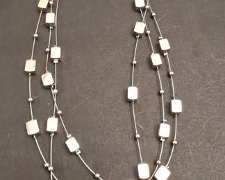 Lia Sophia MultiStrand Necklace with Square Beads