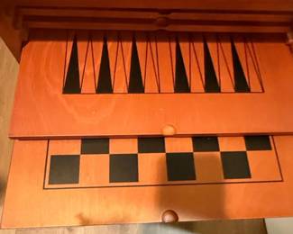 Wooden Game Table with Integrated Game Set fifth image