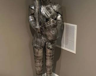 Decorative Tin Suit of Armor with Sword and Shield