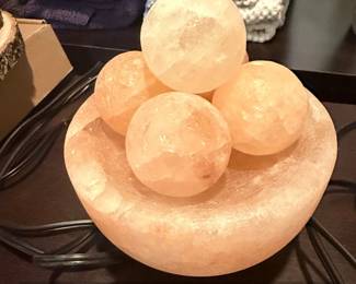 Himalayan Salt Bowl Lamp with Massage Spheres