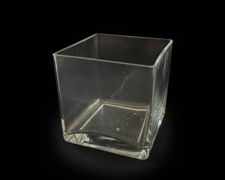 Clear Glass Cube Vase