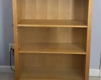 Light Maple Wood Bookcase with Arched Top