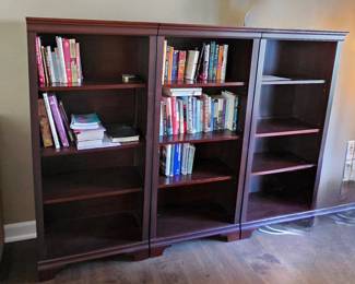 Dark Cherry Wood Bookcase Set second image