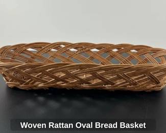 Woven Rattan Oval Bread Basket