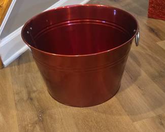 Red Metal Galvanized Bucket