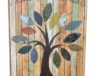 Family Tree Wall Art with Inspirational Quote