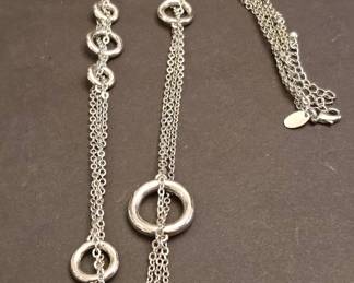 Lia Sophia Sterling Silver Tone MultiCircle Necklace