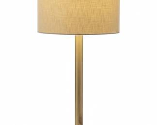 Brass and Marble Base Table Lamp with Linen Shade