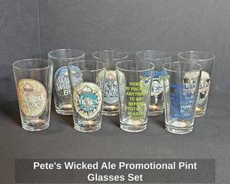 Petes Wicked Ale Promotional Pint Glasses Set