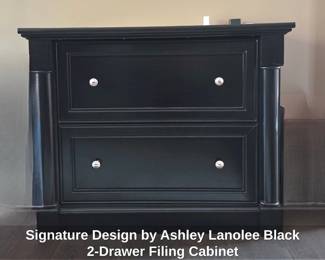 Signature Design by Ashley Lanolee Black Drawer Filing Cabinet