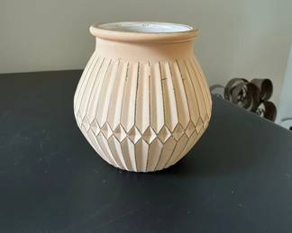 Terracotta Faceted Vase