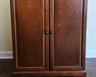 Wooden Expandable Bar Cabinet with Wine Rack and Glass Holders