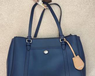 Coach Peyton Leather Pocket Tote Bag with Scarf