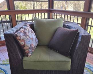 Horizon Hall Piece Outdoor Wicker Sectional Sofa Set with Ottoman and Coffee Table